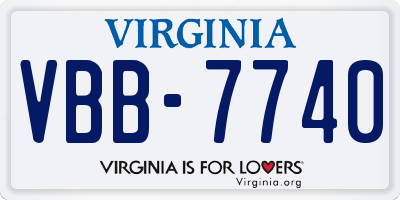 VA license plate VBB7740