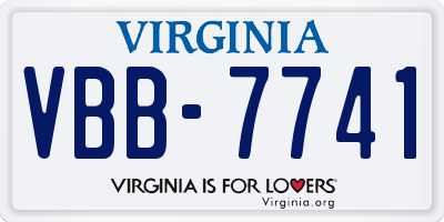 VA license plate VBB7741