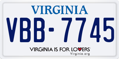 VA license plate VBB7745