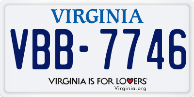 VA license plate VBB7746