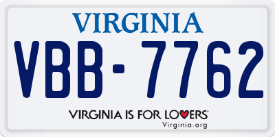 VA license plate VBB7762