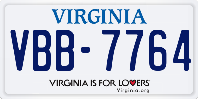 VA license plate VBB7764