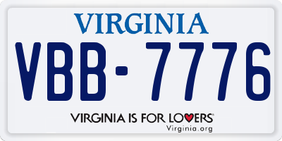 VA license plate VBB7776