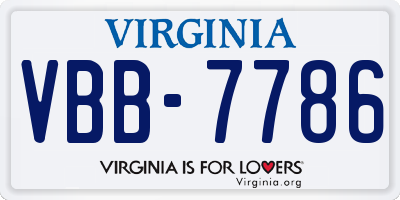 VA license plate VBB7786