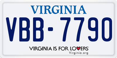 VA license plate VBB7790