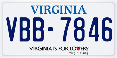 VA license plate VBB7846
