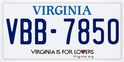 VA license plate VBB7850