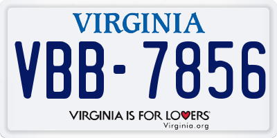 VA license plate VBB7856