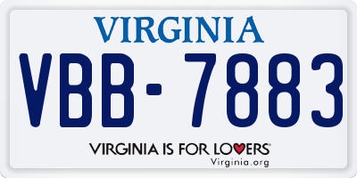 VA license plate VBB7883
