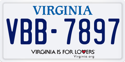 VA license plate VBB7897