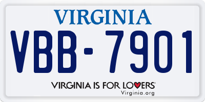 VA license plate VBB7901