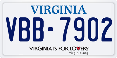 VA license plate VBB7902
