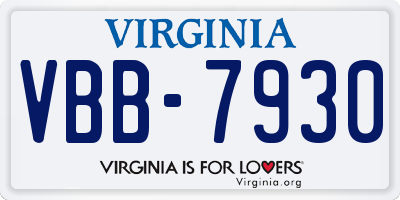 VA license plate VBB7930