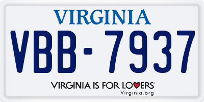 VA license plate VBB7937