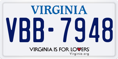VA license plate VBB7948