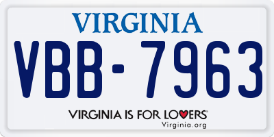 VA license plate VBB7963