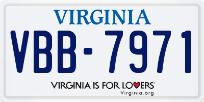 VA license plate VBB7971