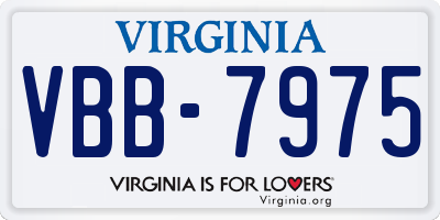 VA license plate VBB7975