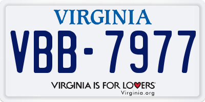 VA license plate VBB7977