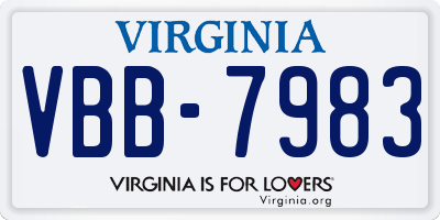 VA license plate VBB7983
