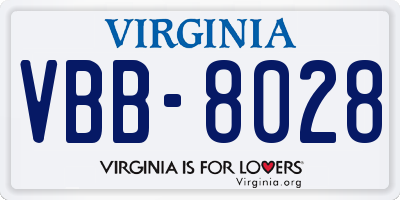 VA license plate VBB8028
