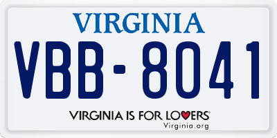 VA license plate VBB8041