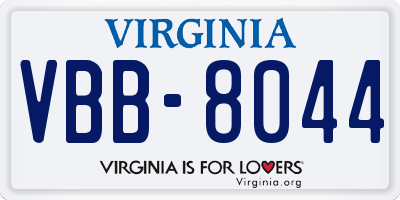 VA license plate VBB8044