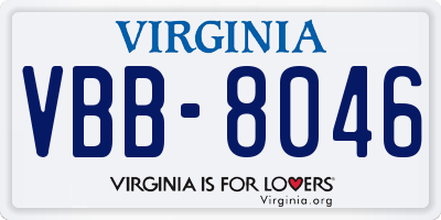VA license plate VBB8046