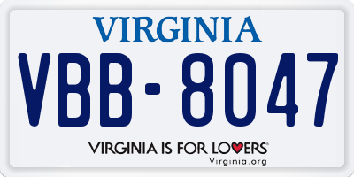 VA license plate VBB8047