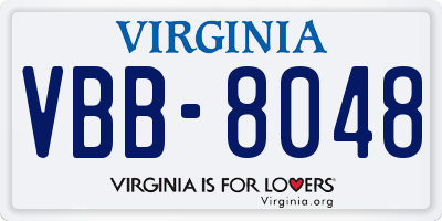 VA license plate VBB8048