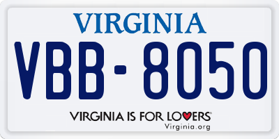 VA license plate VBB8050