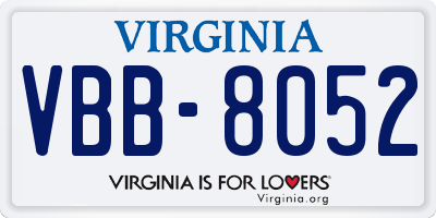 VA license plate VBB8052