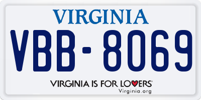 VA license plate VBB8069