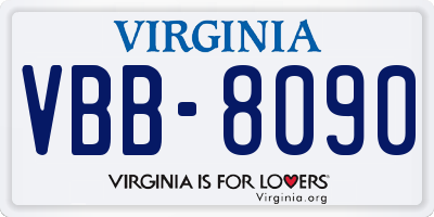 VA license plate VBB8090