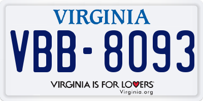 VA license plate VBB8093