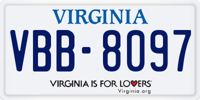 VA license plate VBB8097