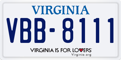 VA license plate VBB8111