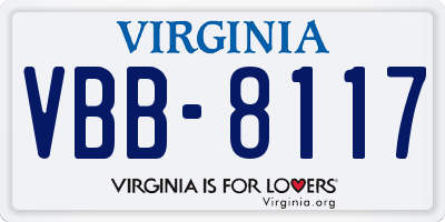 VA license plate VBB8117
