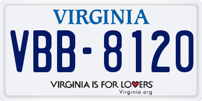 VA license plate VBB8120