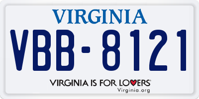 VA license plate VBB8121