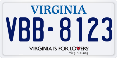 VA license plate VBB8123