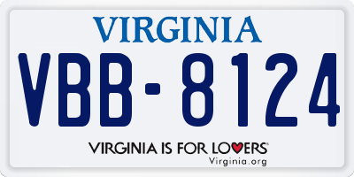 VA license plate VBB8124