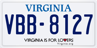 VA license plate VBB8127