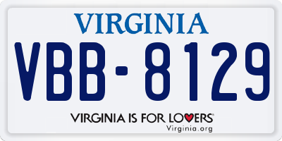 VA license plate VBB8129