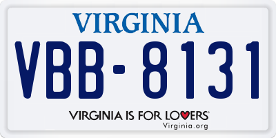 VA license plate VBB8131