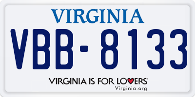 VA license plate VBB8133