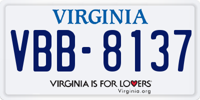 VA license plate VBB8137