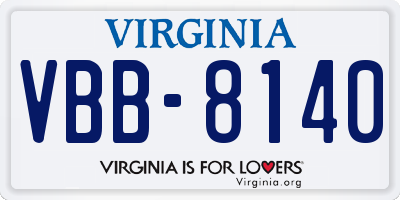 VA license plate VBB8140