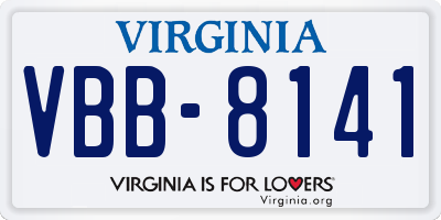 VA license plate VBB8141