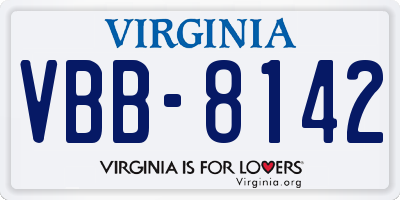 VA license plate VBB8142